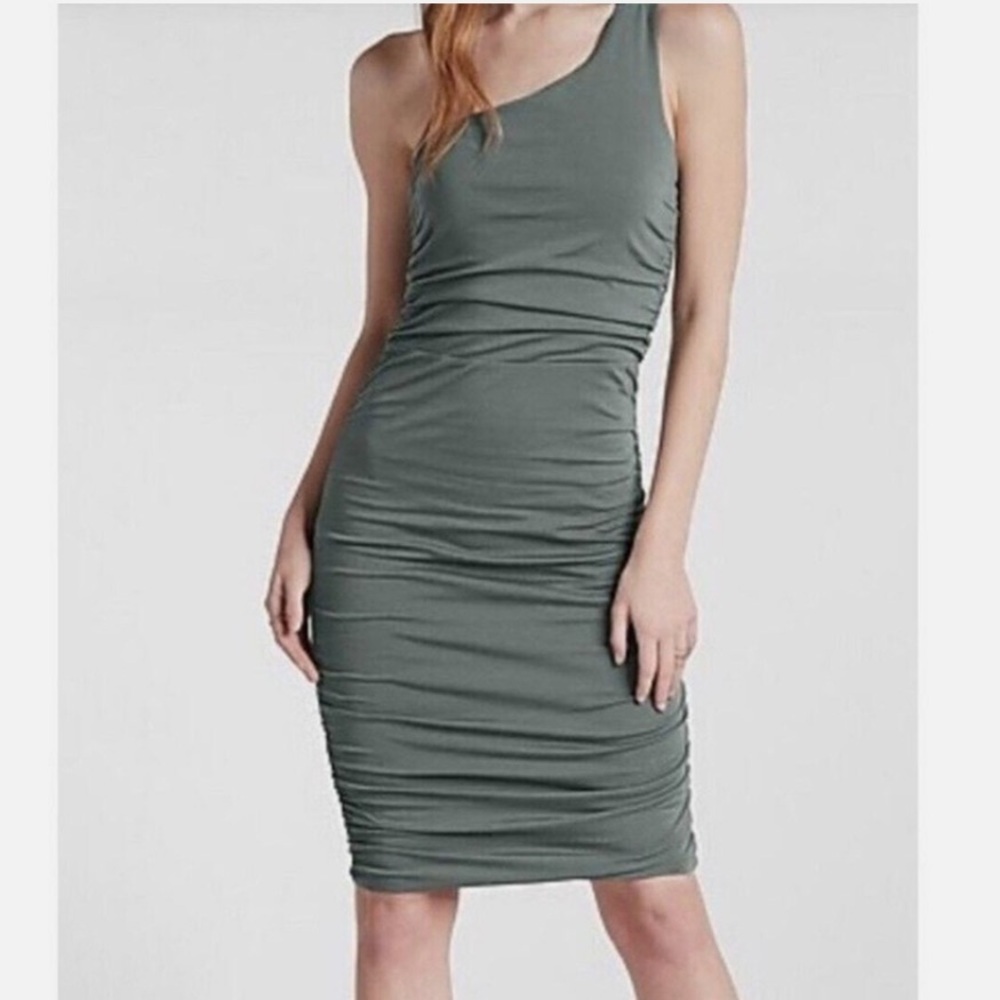 Express Green One Shoulder Bodycon Dress